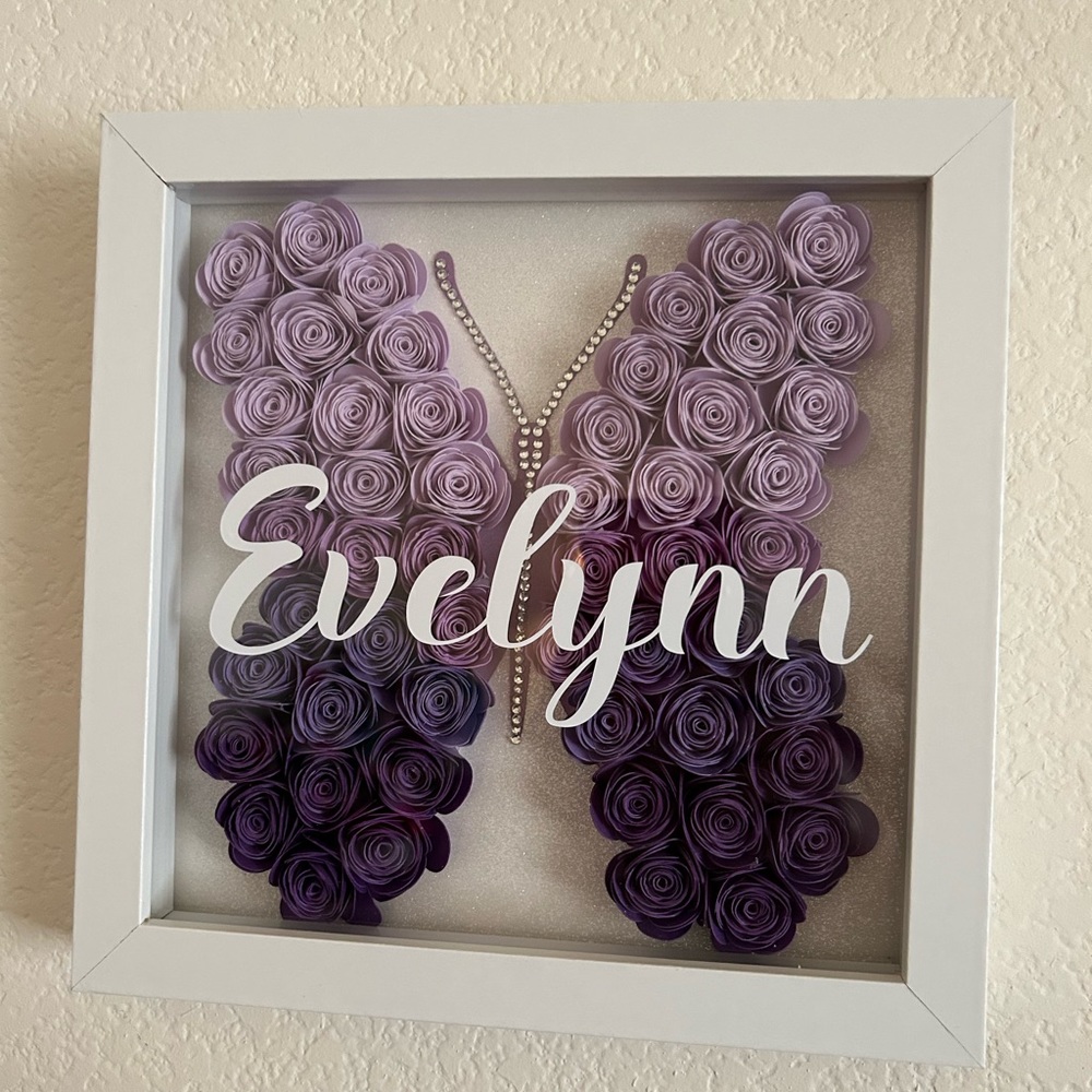 Butterfly Rose Shadow Box - Picture 3 of 3